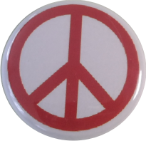 Button Peace Zeichen rot
